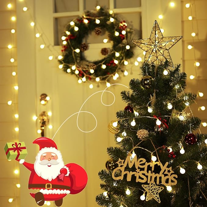 Indoor String Lights, 66 Ft Warm White 200 LED Mini Globe Lights