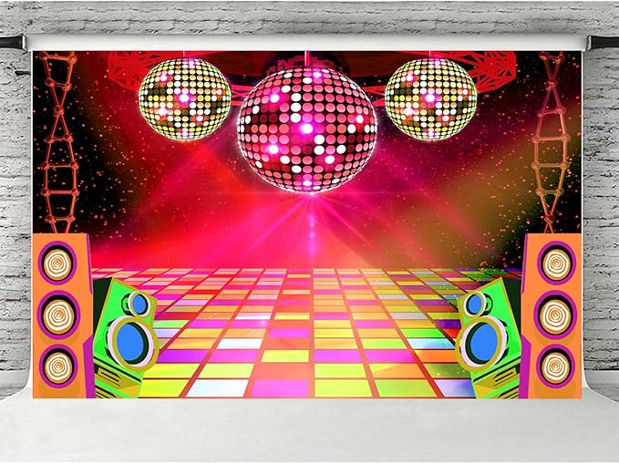 20X10ft Dance Party Backdrop Retro 70s 80s 90s Theme Glitter Stage Dance Ball Background Disco Party Decoration DJ Backdrop Banner for Birthday Party Prom Portrait Photo Shoot Polyester,Purple