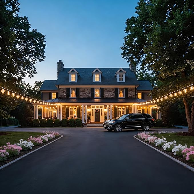 String Lights for Outdoor Use, 200 FT Dual-Zone LED in Warm White