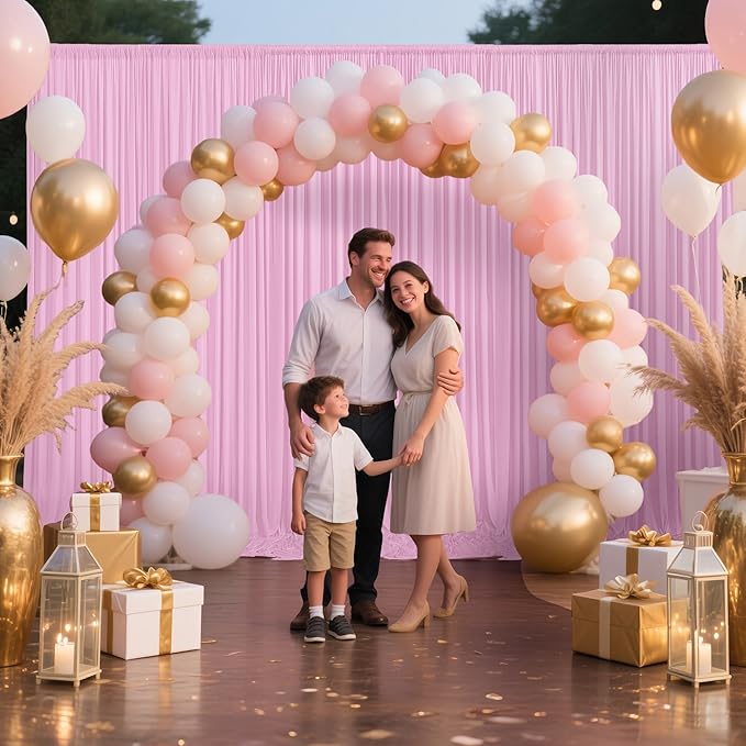 30x10ft Backdrop Curtains for Parties, 6 Panels 5x10ft Photography Backdrop Curtain with Rod Pocket,Backdrop Polyester Background Drapes,Wedding Backdrop Drapes for Birthday Baby Shower Home Decor
