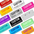 Custom Name Tags ID Badges with Logo Name Personalized Name Badges Name Tag ID Badges with Pin Backing Customizable Name Tags for Business Offices Stores Restaurant, 1.5x2.8 in, 100PCS