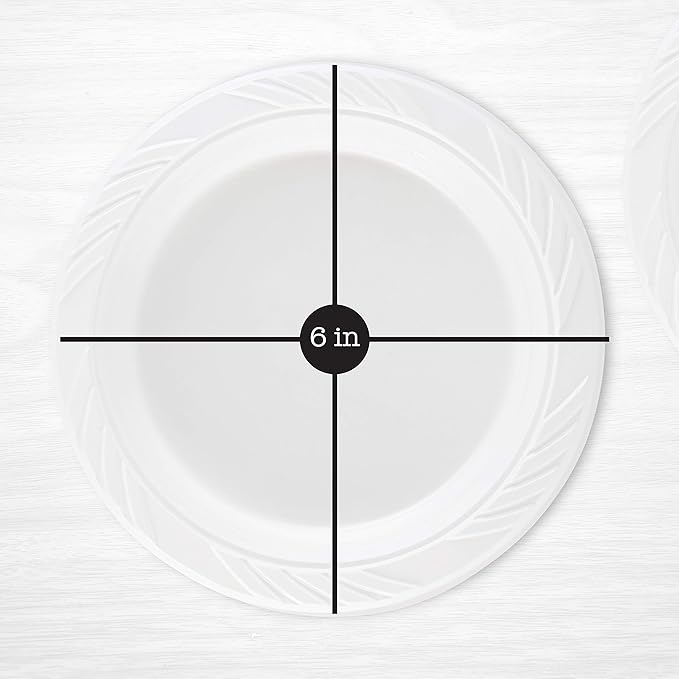 Plates, 800 Count, 6-Inch White Plastic, Disposable