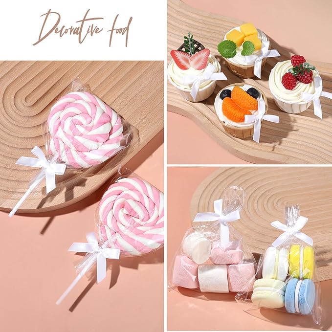 YGDZ 50 PCS Mini White Bows, Small Stain Ribbon White Bow for Crafts, Tiny Bows Decorations for Gift Wrapping, Wedding Party Favors, Cake, Balloons