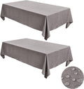 Fitable Faux Linen Tablecloths for Rectangle Tables: Water & Stain Resistant Farmhouse Table Cloth, Washable Burlap Textured Table Covers for Kitchen Dining Party(2 Pack, 60x120 Inch, Stone)