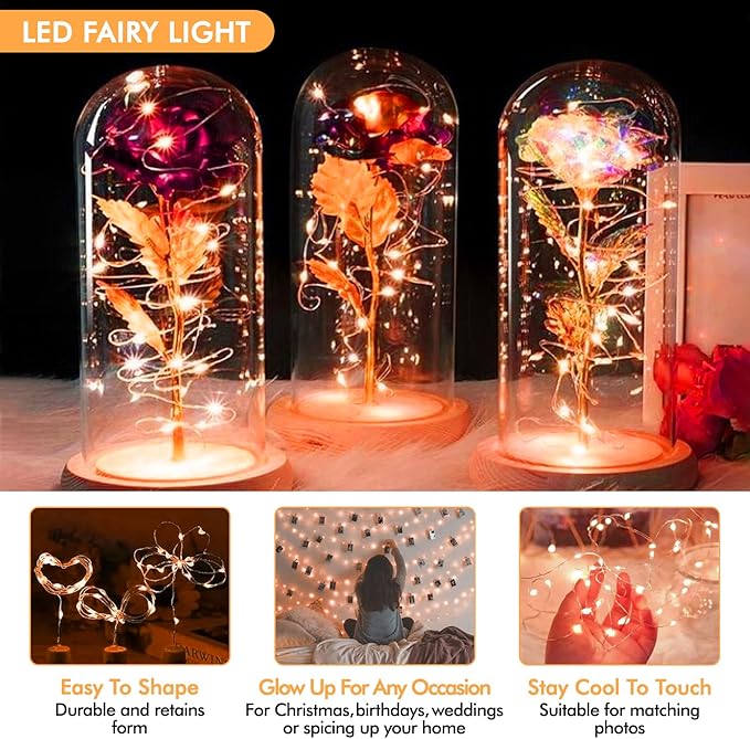 12 Pack Fairy Lights Battery Operated String Lights，7FT 20LED Waterproof Silver Wire Christmas Lights Outdoor,Firefly Mini Lights for Bedroom Party Birthday Wedding Home Decor