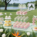 4 Tier Acrylic Cupcake Stand, Display for Pastry (6" Between