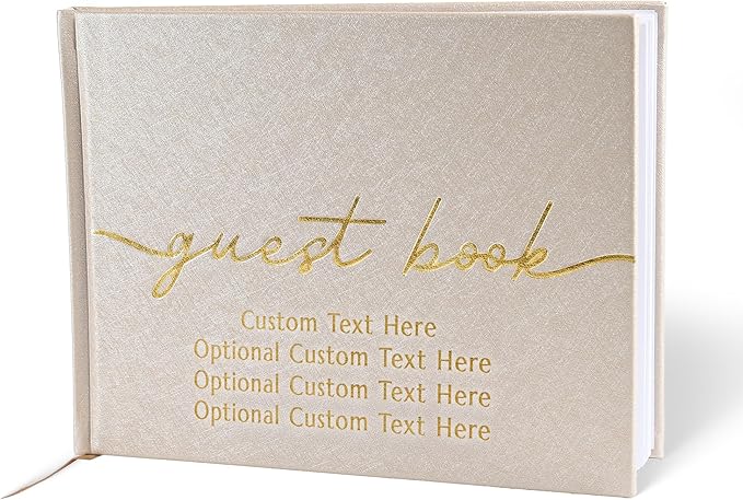 Guest Book for Parties with Vegan Leather Cover and 110 Lined Pages