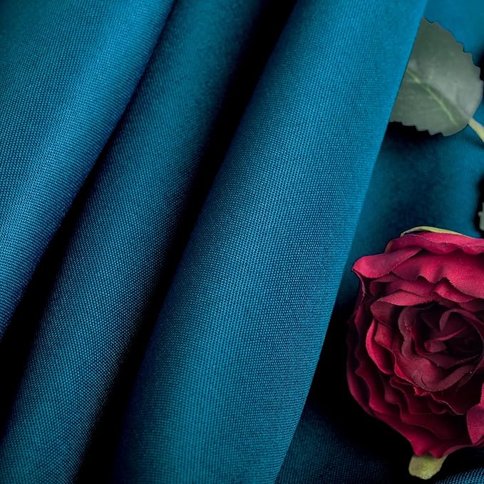 Ascoza 2pack 90 Inch Peacock Blue Round Tablecloth in Washable Polyester Fabric for Wedding/Banquet/Restaurant/Parties…