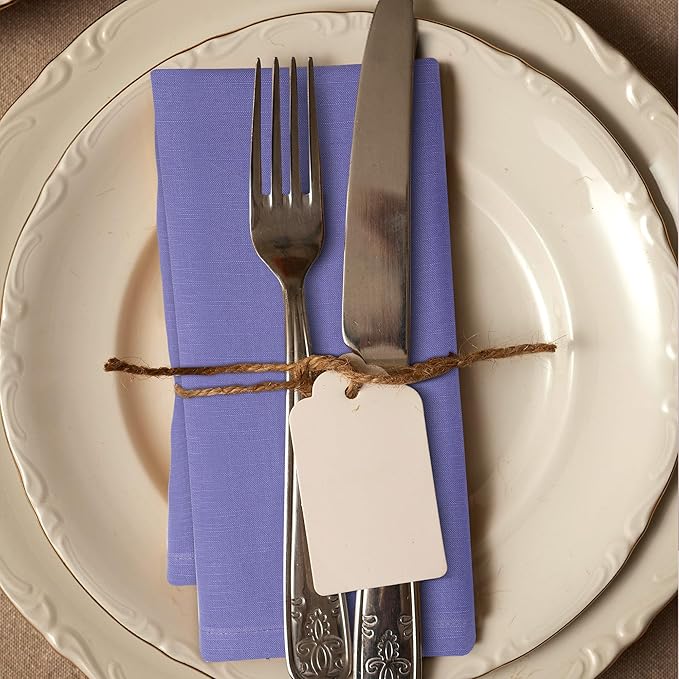 Urban Villa Easter Dinner Napkins Solid Lilac Color Cloth Napkins (Set of 12) Oversized 20x20 Inches 100% Cotton Slub Premium Quality Soft Durable Mitered Corners Reusable Washable Everyday Use