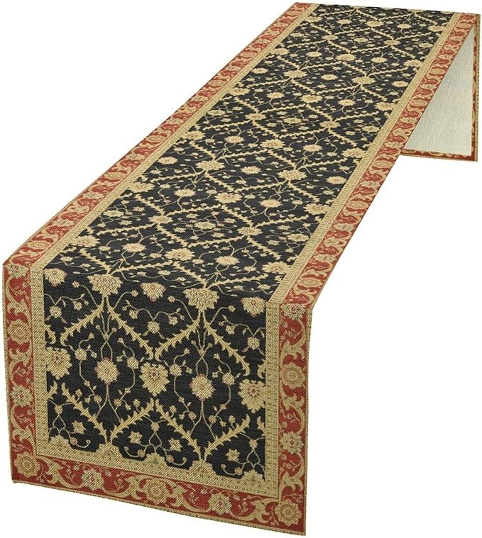 Vintage Morris Floral Table Runner, Boho Rustic Farmhouse Flower Pattern for Home Kitchen Table Decor Dining Coffee Room Party Decor 13x90in