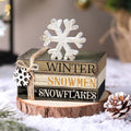 Winter Table Decorations Snowmmen Tiered Tray Decorations, 4 Pcs