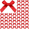 YGDZ 50 PCS Mini Red Bows, Red Satin Ribbon Bows, Small Bows for Crafts, Tiny Bow for Mother Day, Party Decorations, Balloon, Gift Box Packaging