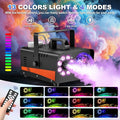 Fog Machine, 1200W, Halloween Smoke Machine Fog with Disco Ball Lights