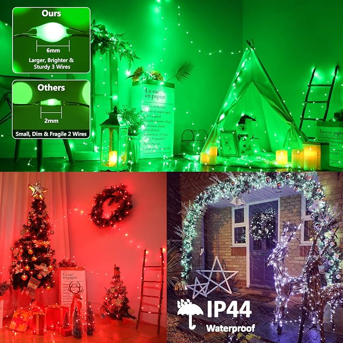 Indoor String Lights, 66 Ft 200 LED Color Changing with Timer