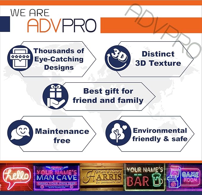 ADVPRO Personalized Your Name Custom Home Bar Beer Established Year Multi Color LED Neon Sign 24 x 16 Inches st4s64-p11-tm-c