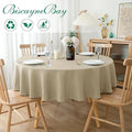 Textured Fabric Round Tablecloths 60'' for Tables diameters, 2 Pack