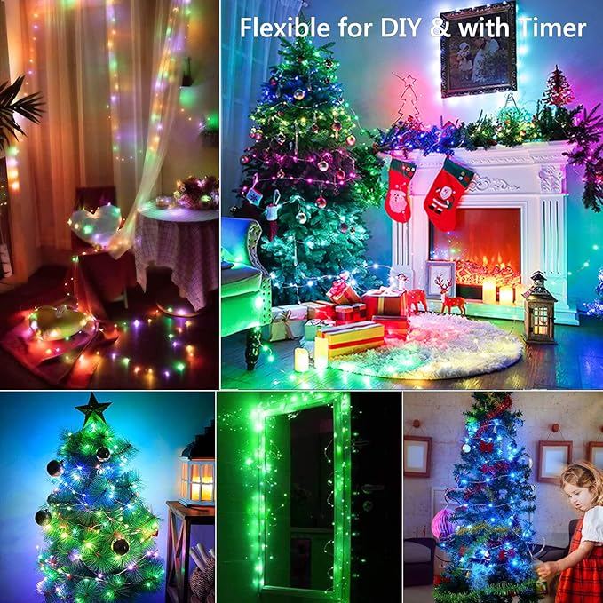 Indoor String Lights, 200 LED Color Changing Copper Fairy Lights