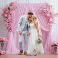 Tulle Backdrop Curtain for Parites, 10x10ft – Baby Pink