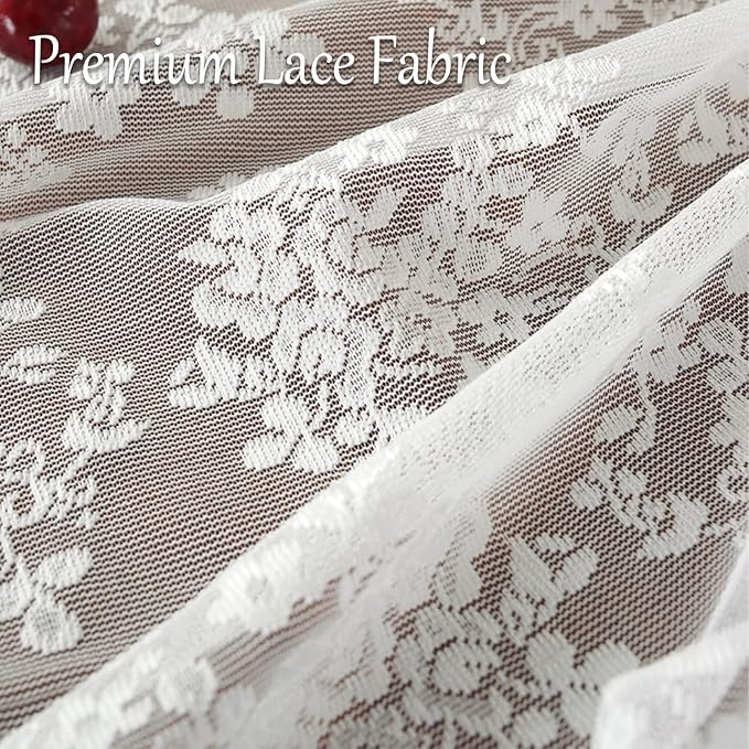 Jeloris Round Lace Tablecloth with Elegant Scalloped Bottom for Any Special Event Such as Wedding, Birthday Party, Baby Shower, Anniversary (70 inch, Style 1)