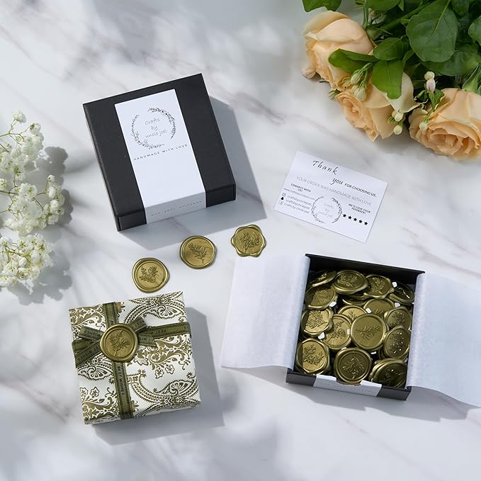 Wax Seal Stickers (60 Pcs, 3 Designs in 1 Pack) Premium Envelope Seal Stickers for Wedding Invitation Envelopes, Adhesive Wax Seals, Perfect for Seating Chart, Gift Wrapping