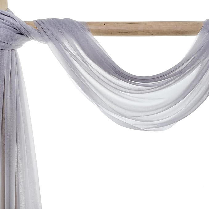 Backdrop Fabric, Cool Grey Sheer Chiffon, 30 Inch x 100 Ft
