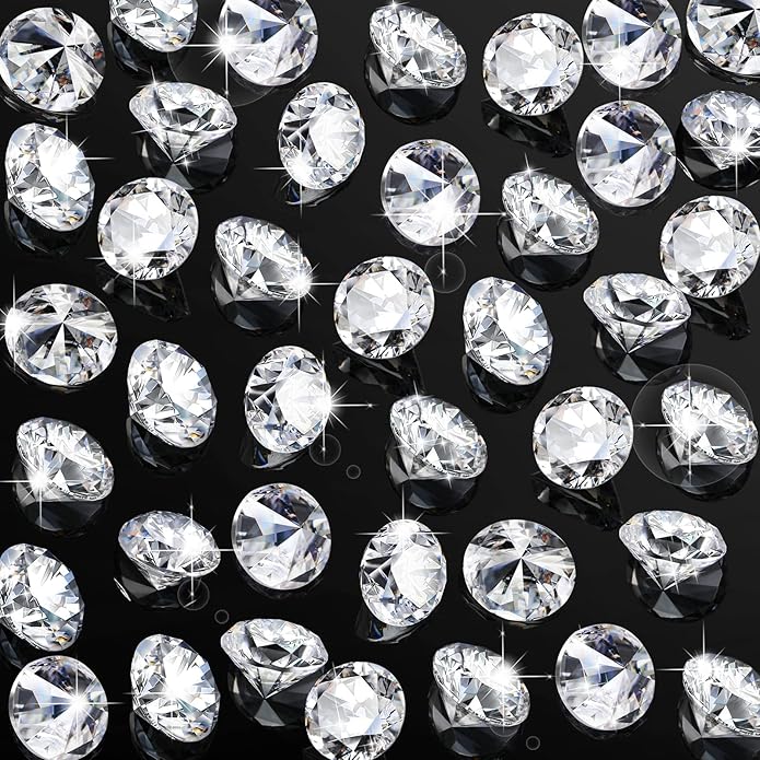 Vase Fillers, 400 Clear Acrylic Diamond Gems, 0.79 x 0.5 Inch