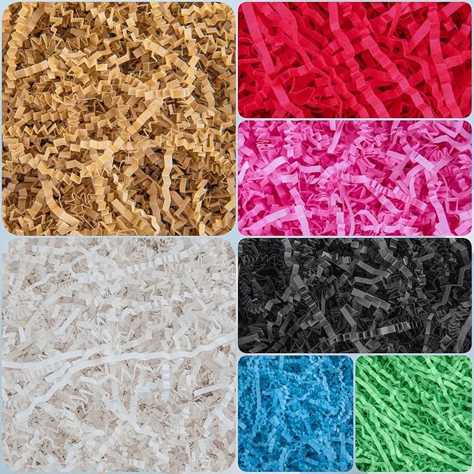 Caleihd Crinkle Cut Paper Grass Cushion Paper Streamer for Christmas Wedding Birthday Bridesmaid Engagement Craft Gift Boxes Bags Filler Decoration 4.5oz Green