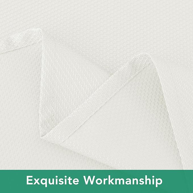 Biscaynebay Textured Fabric Tablecloths 70x108 Inches Rectangular, Ivory Water Resistant Tablecloths for Dining, Kitchen, Wedding, Parties etc. Machine Washable