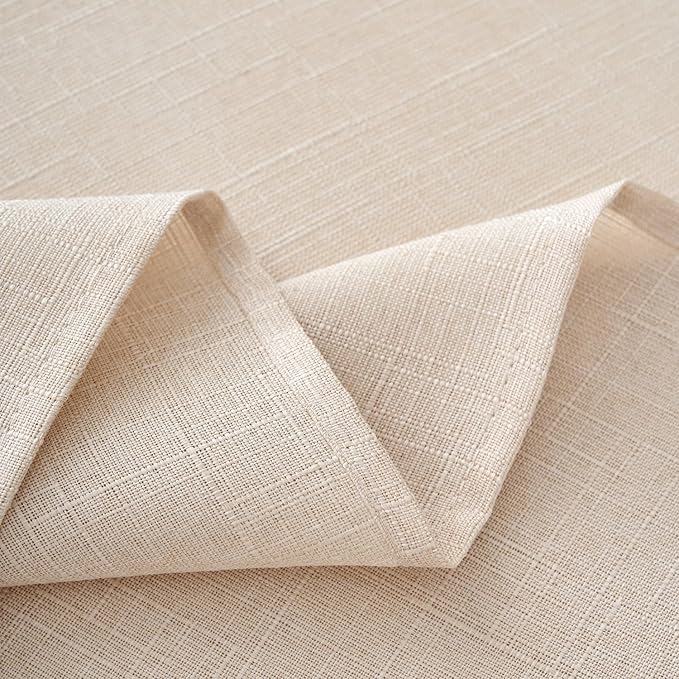 NLMUVW Square Linen Tablecloth, Champagne Small Table Cloth Water Resistant Farmhouse Rustic Table Cover for Kitchen Dining Café, 42 x 42 Inch