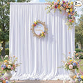 10×12ft White Wrinkle Free Backdrop Curtain, Soft Silky Easy to Drape Wedding Drapes for Backdrop, 2 Panels 12 ft Long Backdrop Curtains for Parties Birthday Baby Shower Photo Photography Background