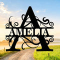 Custom Signs Outdoor Metal, Personalized Family Last Name Sign, Letter Monogram Metal Signs Wall Art For Home Decor, Name Sign Customized Housewarming Christmas Wedding Gifts For Women Men