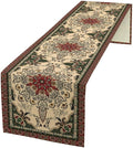 Vintage Paisley Bohemian Table Runner Beige Red Rustic Farmhouse Home Kitchen Table Dining Coffee Room Garden Party Wedding Decor 13x90in