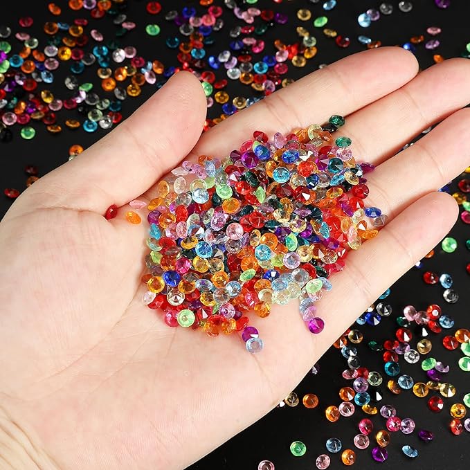 PATIKIL 4000 Pcs Wedding Table Scatter Confetti Crystals 6 mm Acrylic Diamonds Vase Fillers Gems for Table Centerpiece Decorations Party Vase Beads, Dark Red