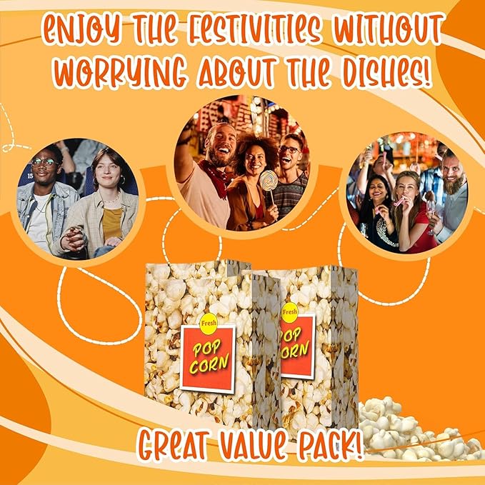 MT Products Popcorn Bags 4 oz. - Large Individual Popcorn Holder - Pack of 1600