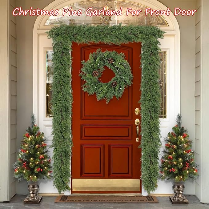 Garland 9 Ft Green Polyethylene Christmas Decor with Ring Hook