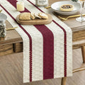 Artoid Mode Red Farmhouse Woven Rustic Table Runner, Seasonal Holiday Hollow Kitchen Dining Table Decoration for Home Party Decor 12x48 Inch