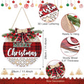 3D Merry Christmas Front Door Sign Wreath(11.4”)