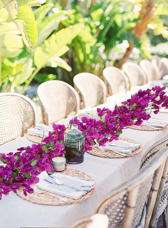 Briful 6ft Purple Bougainvillea Flower Garland – Artificial Silk Floral Vine with Built-in Hook Faux Flower Garland for Backdrop Table Wall Wedding Party Home Decoration