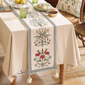 Designer French Country Table Runner Long, 87 Inches – Linen, Elegant