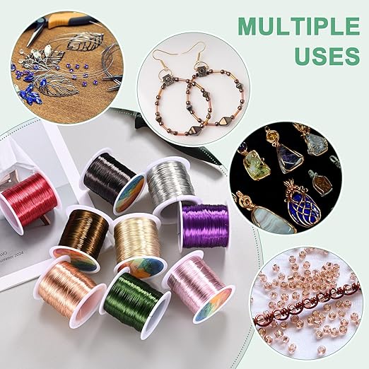 2-Rolls 0.3mm Jewelry Wire, 28 Gauge 328FT Craft Wire Copper Beading Wire for Jewelry Making/Planting/Weaving/DIY Crafting, Soft Metal Wires [100M, Champagne Gold]