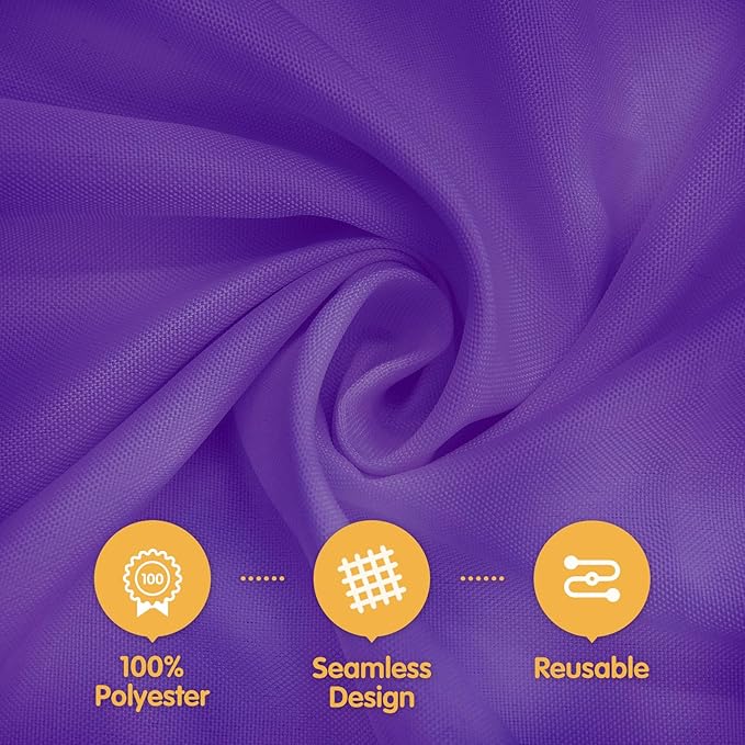 Purple Rectangular Polyester Tablecloths, 10 Pack, 70 x 120 Inch