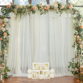 Tulle Backdrop Curtain for Parites, 20ft X 10ft – Ivory