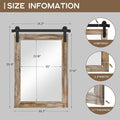 Farmhouse Barn Door Mirror, 21 X 30 Rustic Wood Framed Wall Mirror