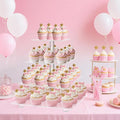 4 Tier Acrylic Cupcake Stand with Base, Display for Pastry(4.7"