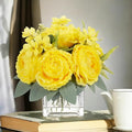 Artificial Flower Arrangement with Vase, Mixed Artificial Silk Peony