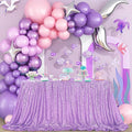 QueenDream Sequin Tablecloth 90"x132" Lavender Party Tablecloth Rectangular Seamless Sequin Table Cloth Overlay Glitter Wedding Birthday Bridal Shower Decoration