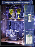 Fairy Lights Battery Operated with Remote Control Timer, 4 Pack