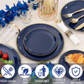 And Gold Plates -heavy Duty Navy Blue Dinnerware, 350Pcs – Blue
