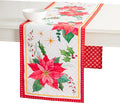 Maison d' Hermine Table Runner 100% Cotton Double Layer Table Runners 108 inches Long for Thanksgiving Christmas Decorations Home Kitchen Dining Party Wedding (Poinsettia Christmas, 14.5" x 108")