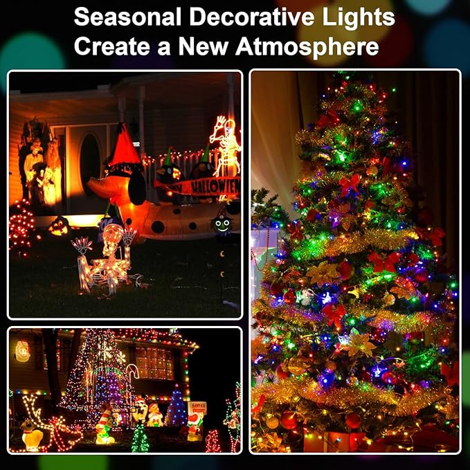 2 Pack 16Ft 50 LED Fairy Lights Mini String Lights Waterproof for Mason Jars Halloween Christmas Parties Wedding Table Centerpieces Decoration